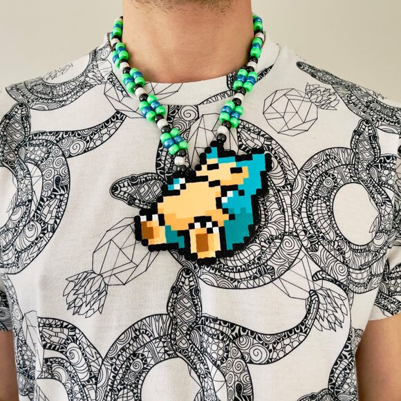 Snorlax Perler Necklace - Picture 5 of 5